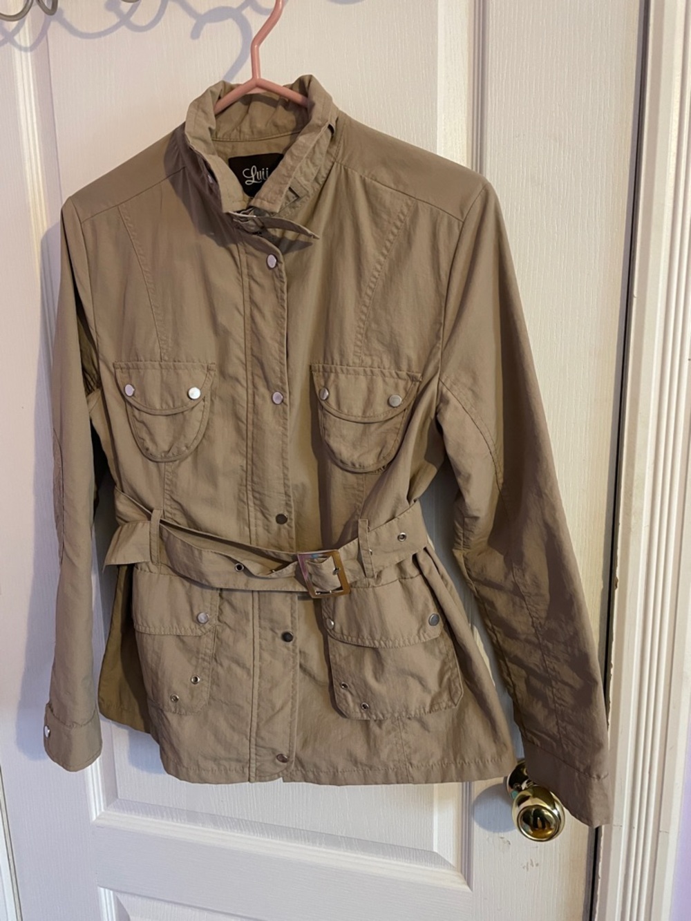 Luii Tan Utility Belted Jacket